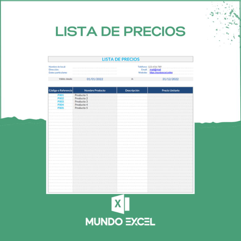 Plantilla Excel Lista De Precios Gratis Hot Sex Picture