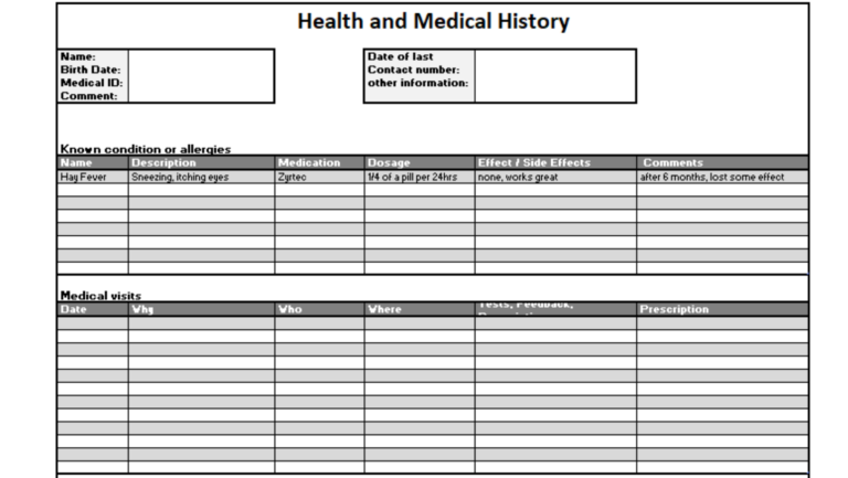 Plantilla excel Historia Clínica GRATIS