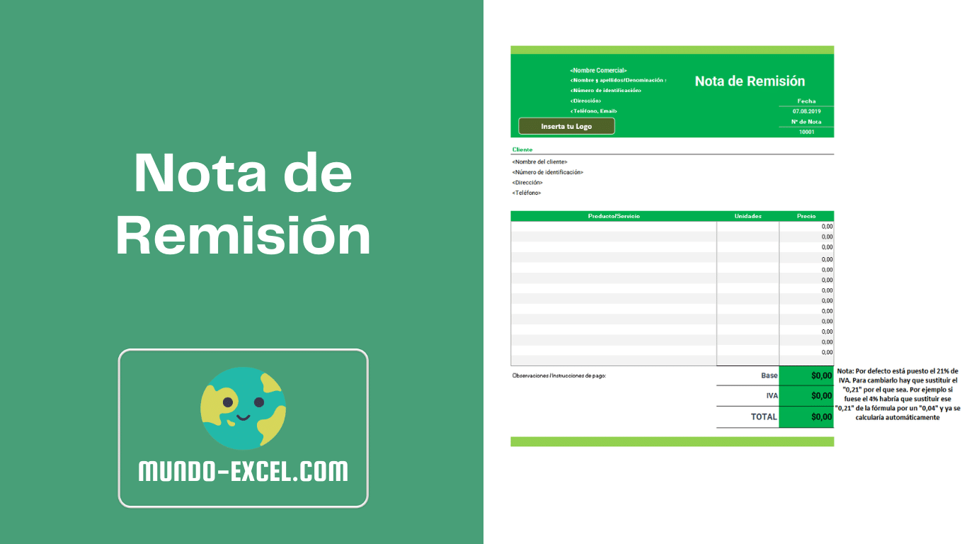 Plantilla Excel Nota De Remisión Gratis ️ 【2023】 5295