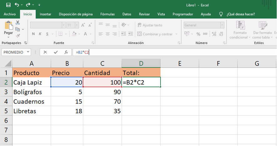 Ejemplo de referencia absoluta en excel
