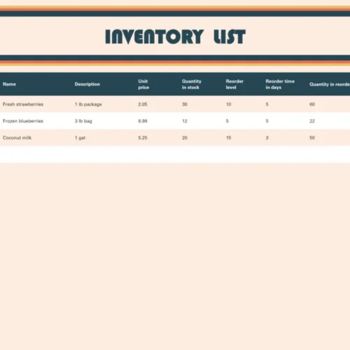 inventario lista
