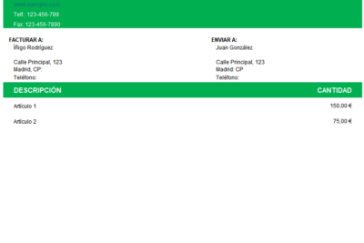 plantilla excel facturas