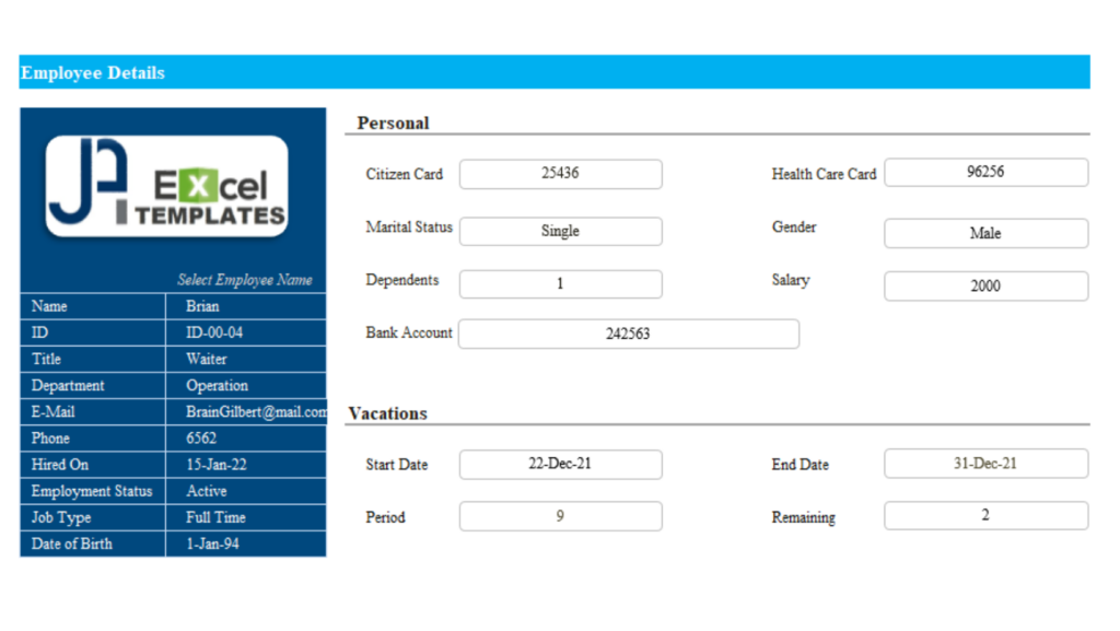 plantilla excel base de datos