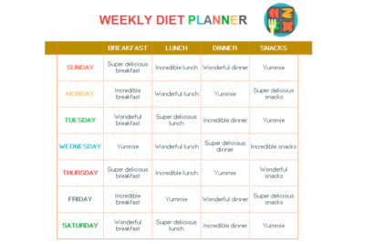 plantilla excel dieta semanal