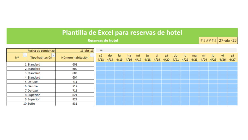 plantilla excel hoteles