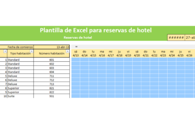 plantilla excel hoteles