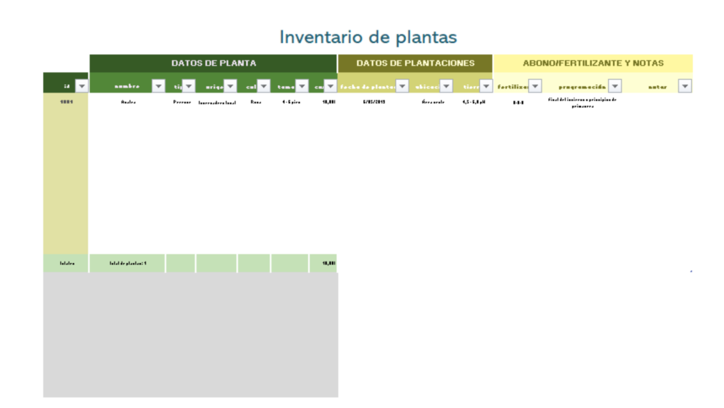 plantilla excel huerto