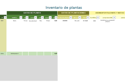 plantilla excel huerto