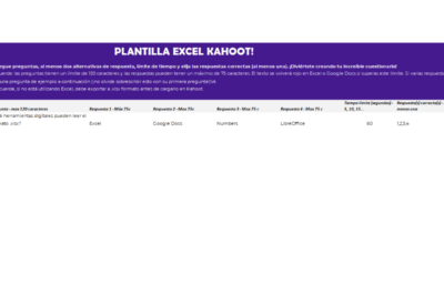 plantilla excel kahoot