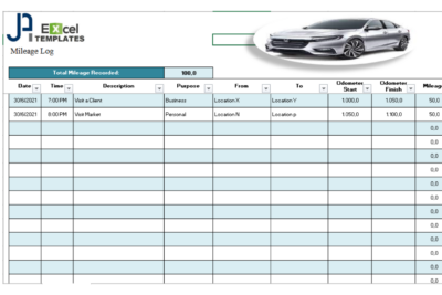 plantilla excel kilometraje