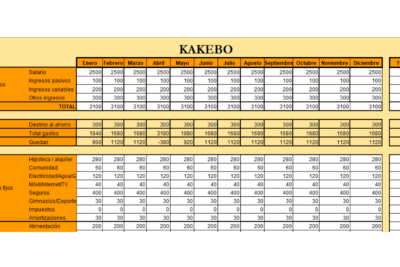 plantilla excel kakebo