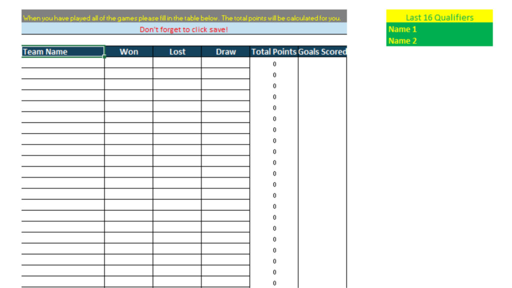 plantilla excel liga