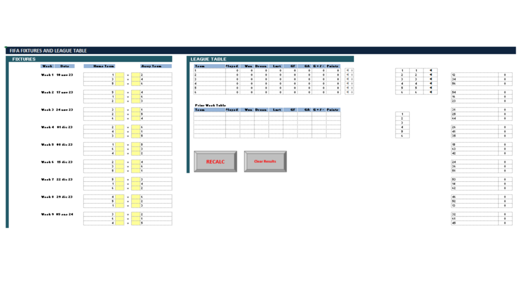 plantilla excel liga 6 equipos