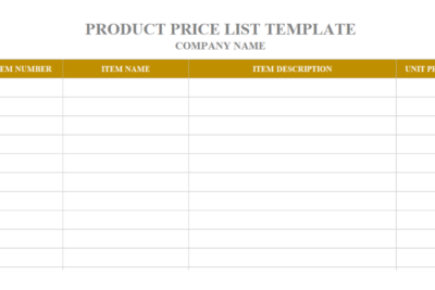 plantilla excel lista de precios