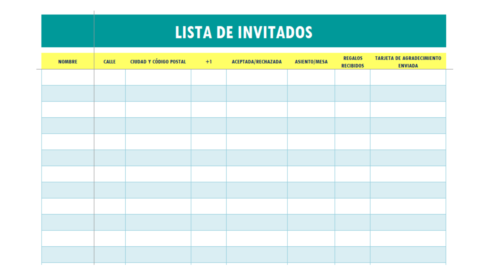 plantilla de lista de excel