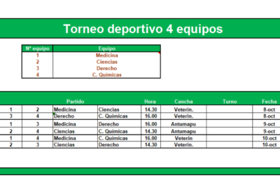 plantilla excel torneo 4 equipos