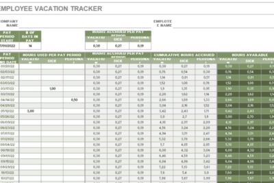 Plantilla excel vacaciones