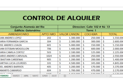 Control de Alquiler: Plantilla Excel