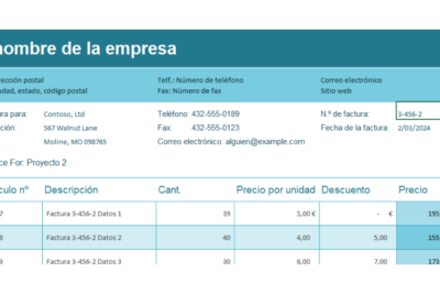 Plantilla excel: Cartera de Clientes