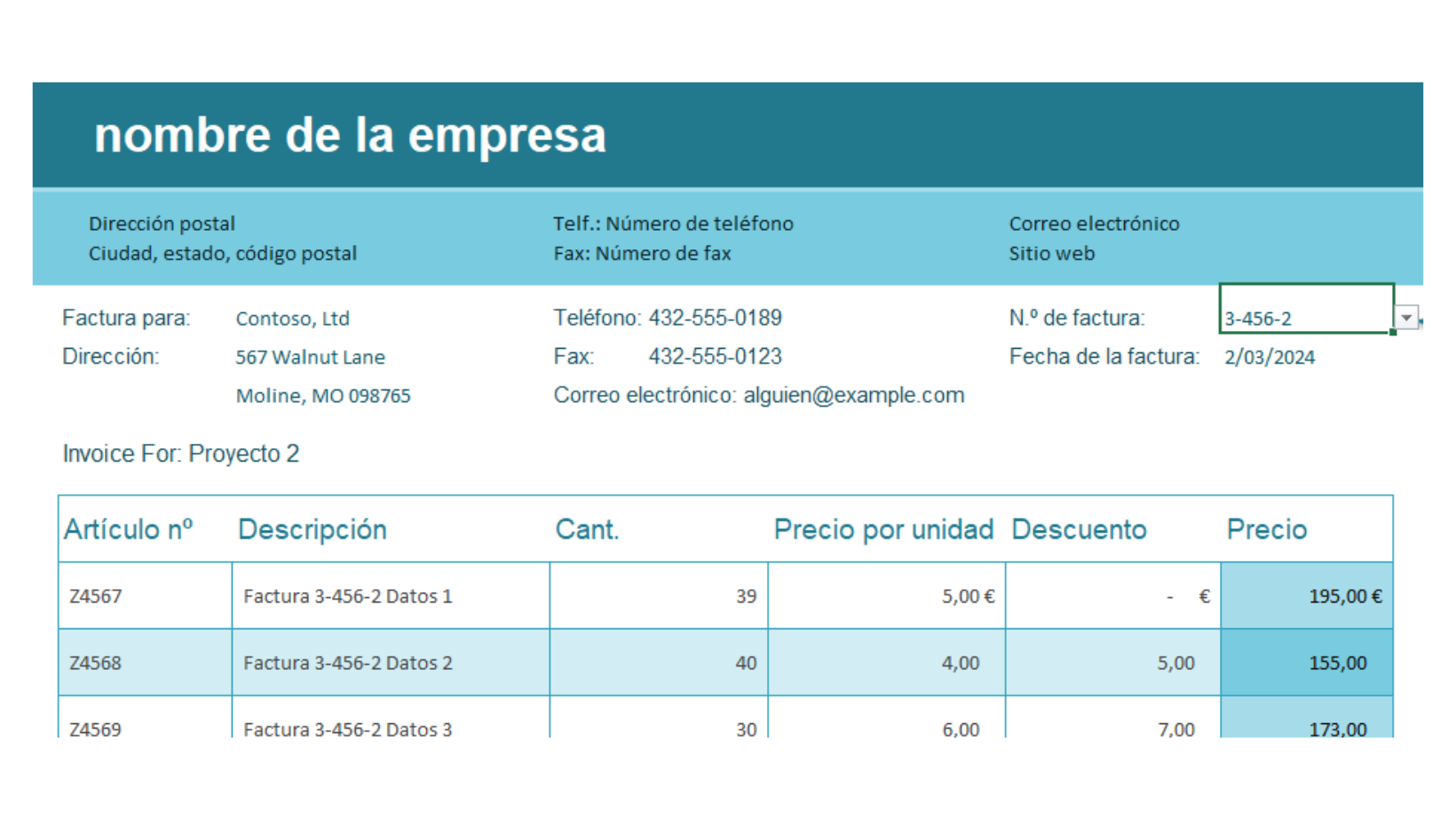 Plantilla excel: Cartera de Clientes